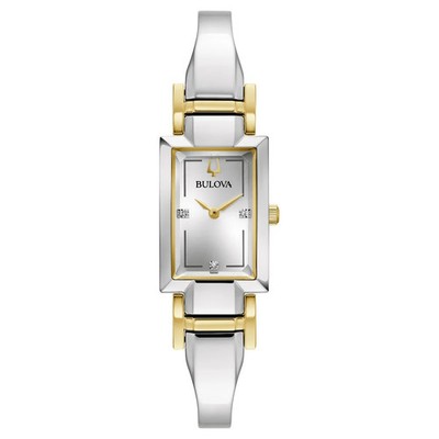 Bulova Classic 98P229 Women's 18x26mm Diamond Two-Tone S/Steel Quartz Watch NWT