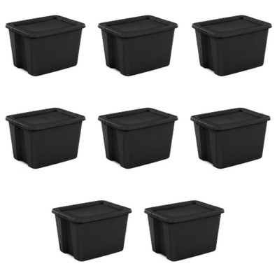 Sterilite Large Storage Bin 18 Gallon Plastic Storage Container with Snap-On Lid