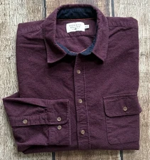 THE NORMAL BRAND FLANNEL SHIRT MAROON MENS XL EXCELLENT CONDITION