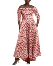 Rene Ruiz Off-Shoulder High-Low Hem Floral A-Line Dress Women's