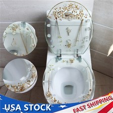 Resin Toilet Seat Seashell Oval Shape Transparent Bathroom Decor for U/ V type
