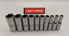 Craftsman Tools 10pc 14 Sae 6pt Socket Set Deep 316-916 Dual Etched