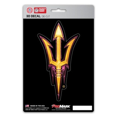 Arizona State Sun Devils Die Cut 3D Logo Decal [NEW] Car Sticker Emblem ...