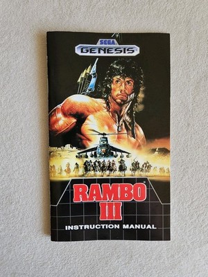 RAMBO III SEGA GENESIS MANUAL ONLY VERY GOOD CONDITION