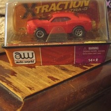 Auto World Xtraction Ultra-G HO Slot Car Dodge Challenger Concept Red 14 Years