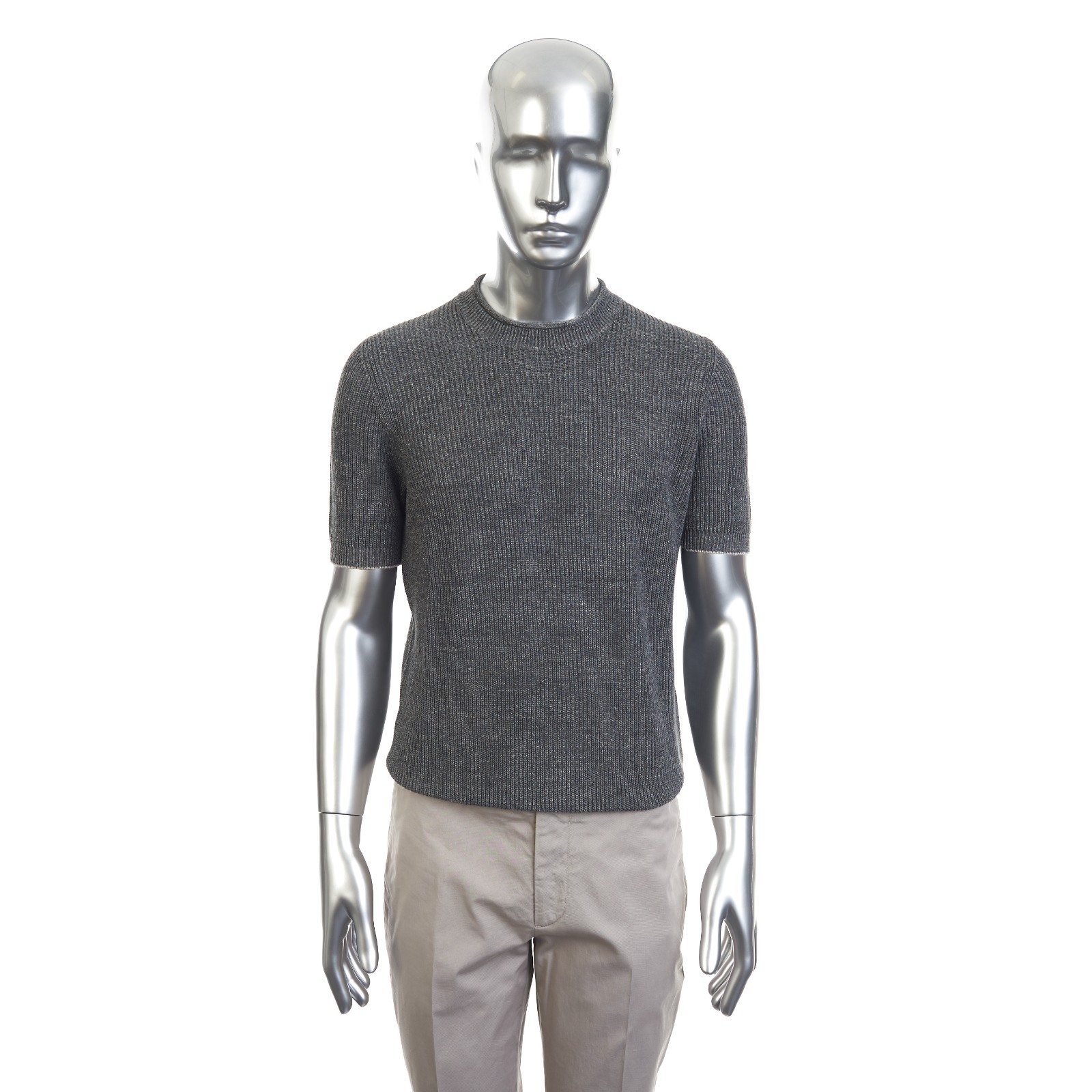 BRUNELLO CUCINELLI 1400 Linen And Cotton Half English Rib Knit T-Shirt 216690₽