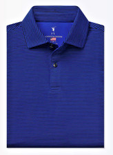 New Fairway & Greene MADE in the USA Owens Stripe Tech Polo True Blue H31530