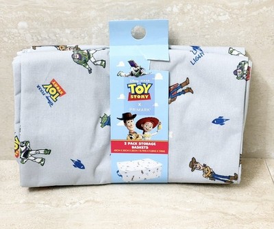 Disney Pixar Toy Story 5 {Set of 2} Storage Baskets Foldable Fabric *Primark-NEW