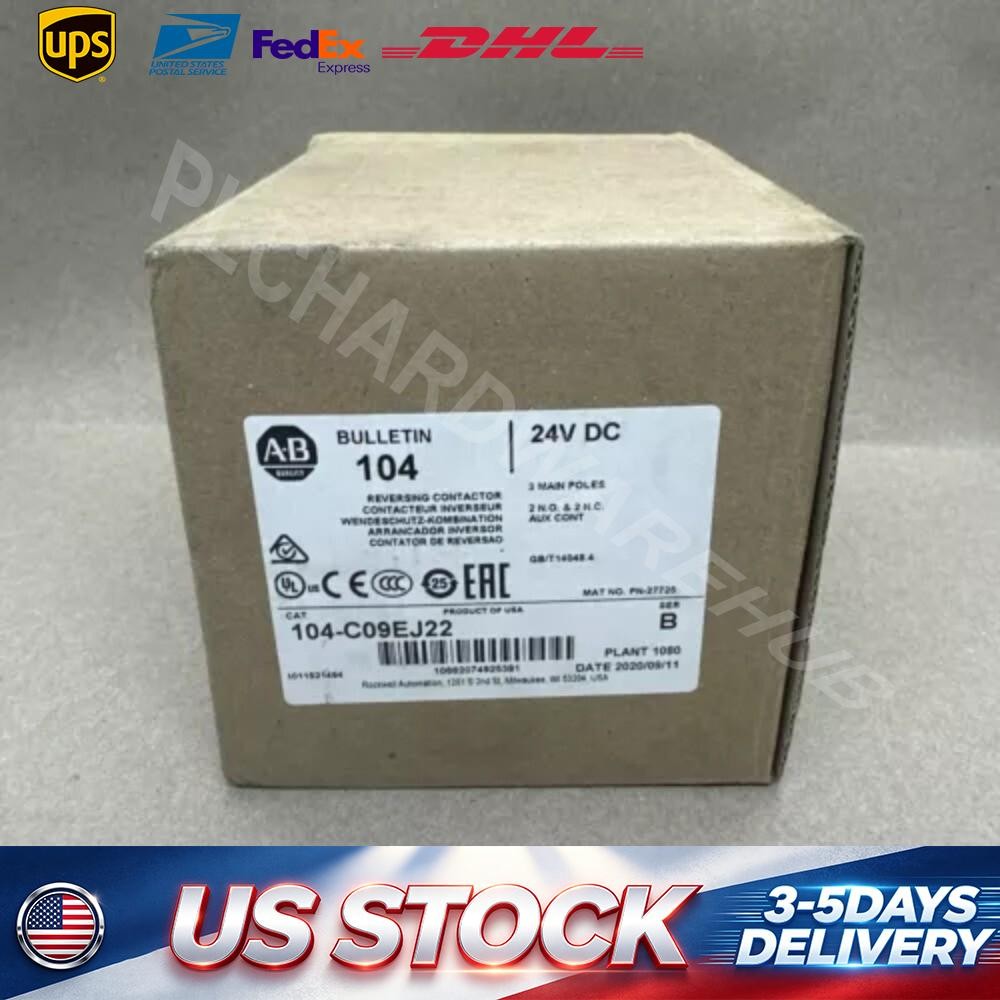 NEW 104-C09EJ22 AB REV CONTACTOR 9AMP 24VDC LOW CONSUMTION COIL US Free Tax
