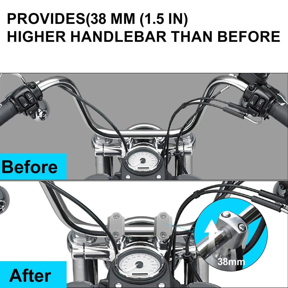 1" 25mm Handlebar Risers for Honda Shadow VT ACE Aero Spirit VLX 600 750 1100 - Imagem 4 de 4