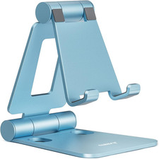 Dual Folding Cell Phone Stand, Fully Adjustable Foldable Desktop Phone Holder Cr
