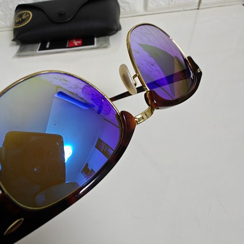 Ray-Ban RB3016 Clubmaster 990/7Q 51-21 3N Flash Blue Mirror Havana Gold Brown - Picture 16 of 24