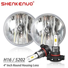 4 Round White Halo Chrome Housing Clear Lens Fog Driving Lights Lamps Universal 4 Round White Halo Chrome Housing Clear Lens Fog Driving Lights Lamps Universal