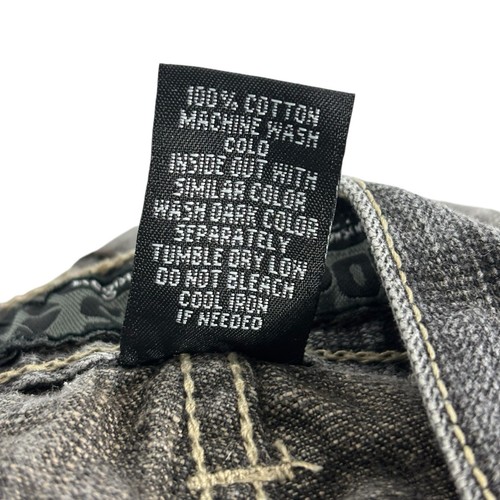 Southpole Vintage Jeans Youth Boy's Size 12 Black Baggy Straight Y2K Faded Denim - Picture 6 of 9