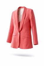 J.CREW Women s Pink Solid Mid-Length Single-Button Blazer Jacket Size 4