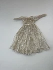Vintage Barbie Clone Silver Lace Evening Gown Dress Fashion Doll 50s 60s
