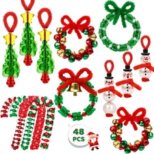 48 Sets Christmas Crafts for Kids Adults, Beaded Ornament Kits to Make 12 PCS...