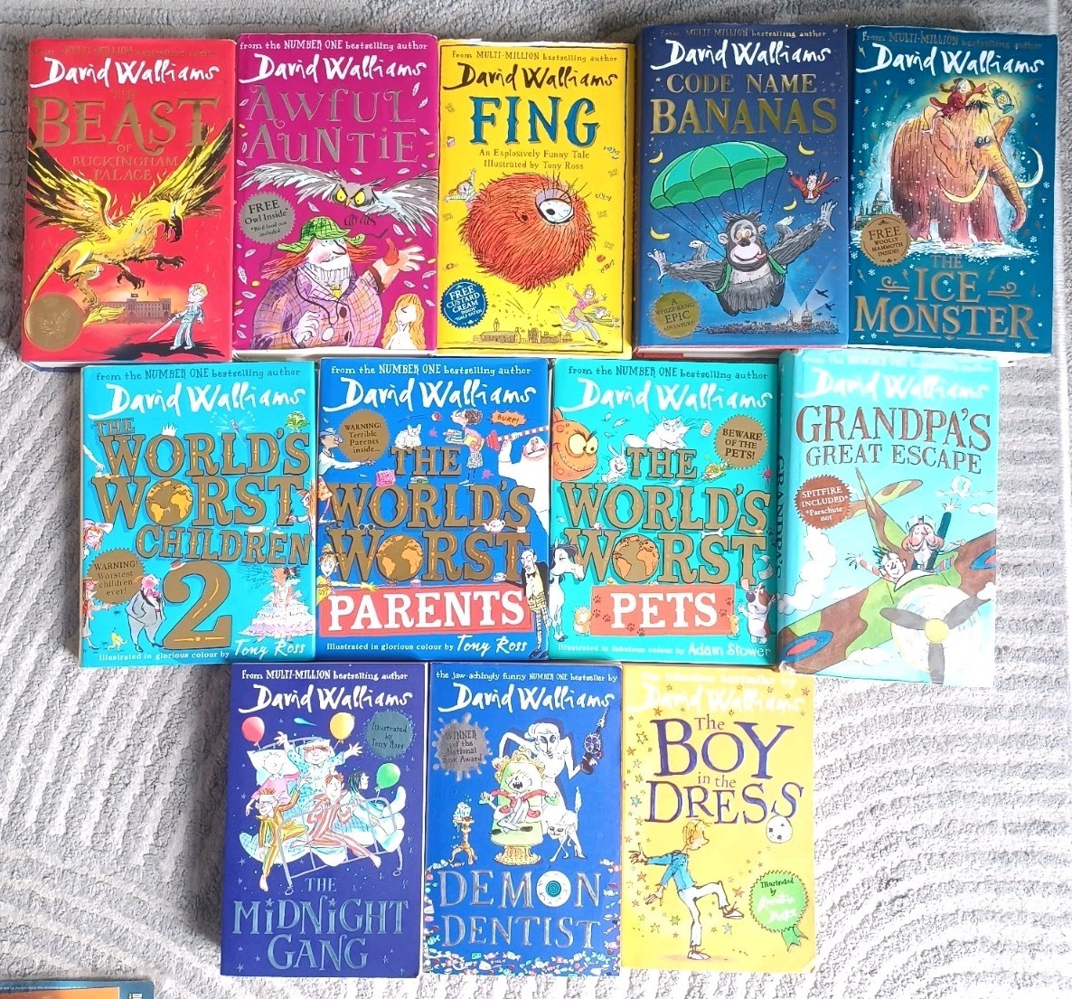 David Walliams Book Bundle Lot x13 Children’s Books Hardback Paperback