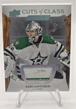 24-25 Upper Deck Engrained Cuts Of Class Kari Lehtonen Game Used Pad Card #CC-KL