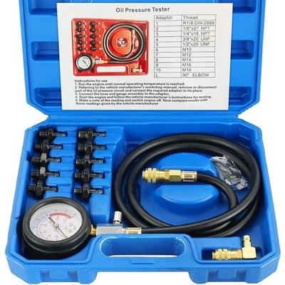 Öldruck Tester Set Auto Motorrad LKW Öl Druck Messgerät Adapter