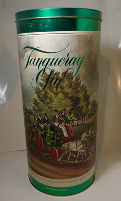 Tanqueray Gin 1830-1980 150th Anniversary Cylinder Tin Container w/ Lid 1.75L
