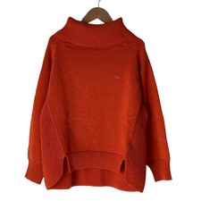 Lacoste Women's Orange Box Silhouette Turtleneck Sweater Size 34 Knit