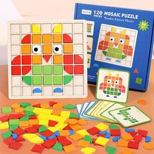 Holzpuzzle 120 Teile Mosaik Puzzle Kinder ab ...