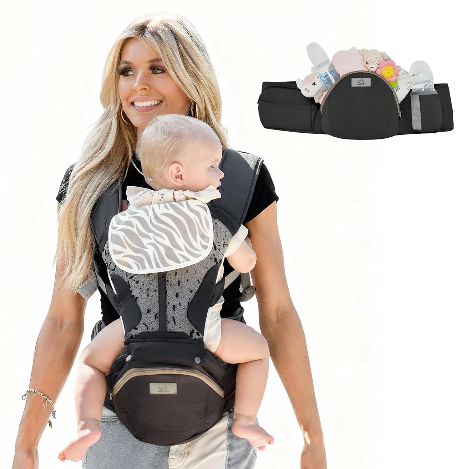 Stowngo Pro Baby Carrier,Safety-Certified 6n1 Ultra Storage Baby Carrier Newborn
