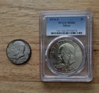1974 S 40% silver Ike Dollar Ms66 And 1969 D Kennedy Half 40% Silver