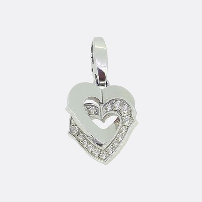 Cartier Doppelherz Diamant Charm Anhänger