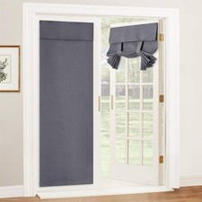RYB HOME Blackout French Door Curtain - Privacy 26"W x 69"L Pack of 1 , Grey
