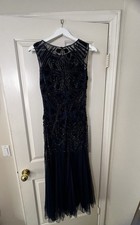 Pisarro Nights Beaded Evening Gown   Size 6   NWOT   Midnight Navy Retail: 250