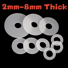 White Silicone High Temp Flat Ring Rubber Washer Sealing Gaskets 2mm-8mm Thick