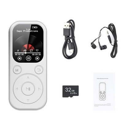 32GB Lossless Music Player Bluetooth 5.4 1.8'' HD IPS Screen 12H Playback Type-C