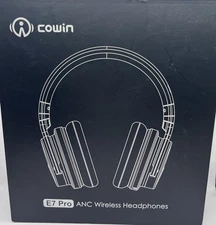 Cowin E7 Active Noise Cancelling Bluetooth Over-Ear Headphones. BLUE OPEN BOX