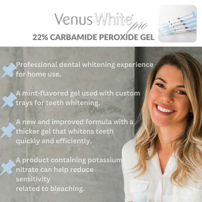 6 Pack: 22% Venus White Pro Teeth Whitening Gel Refill Syringes