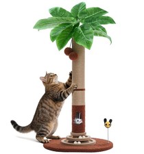Made4Pets 35" Tall Cat Scratching Post with Sisal Rope, Interactive Hanging B...