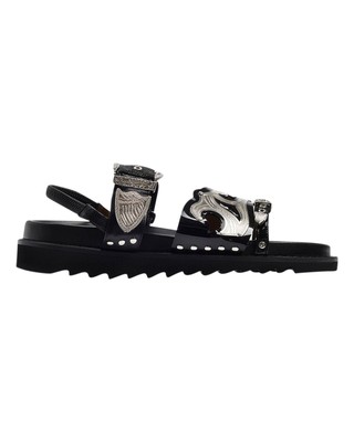 Aj1018 Flache Schuhe - Toga Pulla - Schwarz - Leder