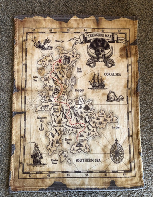 Pirate's Treasure Map Kid's/Baby's Room Throw Blanket 35''x 50''