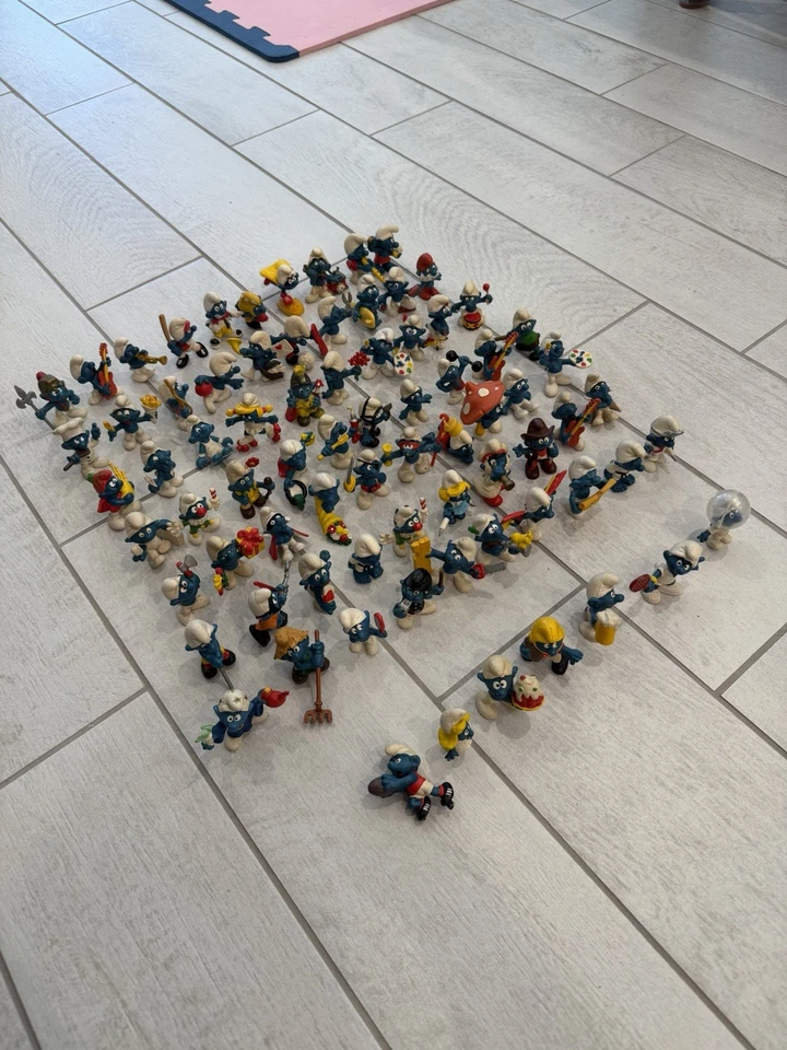 Винтажный Смурфики ПВХ 2» фигурки лот 77 - 60-х, 70-х 1980-х РЕДКАЯ Schleich Peyo - Изображение 3 из 4