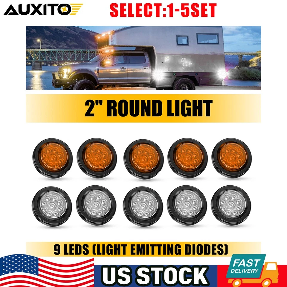 Marcador lateral LED ámbar luces blancas luz separación camión remolque 10-50X Foto 2 de 2