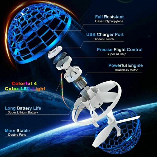 Mini UFO Drone Flying Ball Toy Control Using Hand Gestures LED IR Magic Sensor - Picture 3 of 14