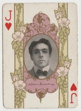 William Faversham vintage 1908 The Stage 65x Playing Card - Theatre Actor JH