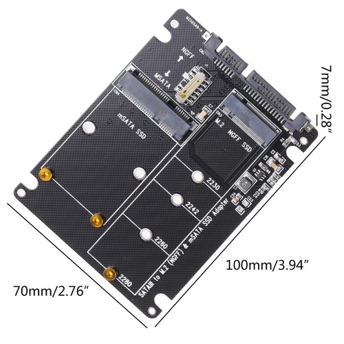 2 In 1 MSATA/ for M.2 NGFF to SATA3 Adapter Card Enclosure for Case Box for 2.5" - Afbeelding 8 van 8