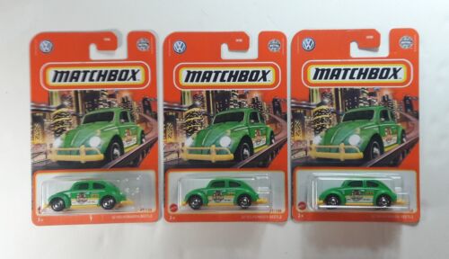 Matchbox '62 Volkswagen Beetle (lot of 3) 97/100 green Taxi - Picture 1 of 1
