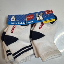 Hanes Toddler Boy Ankle Socks 6 Pack Lightweight Stretch Gripper Bottom 6M-12M