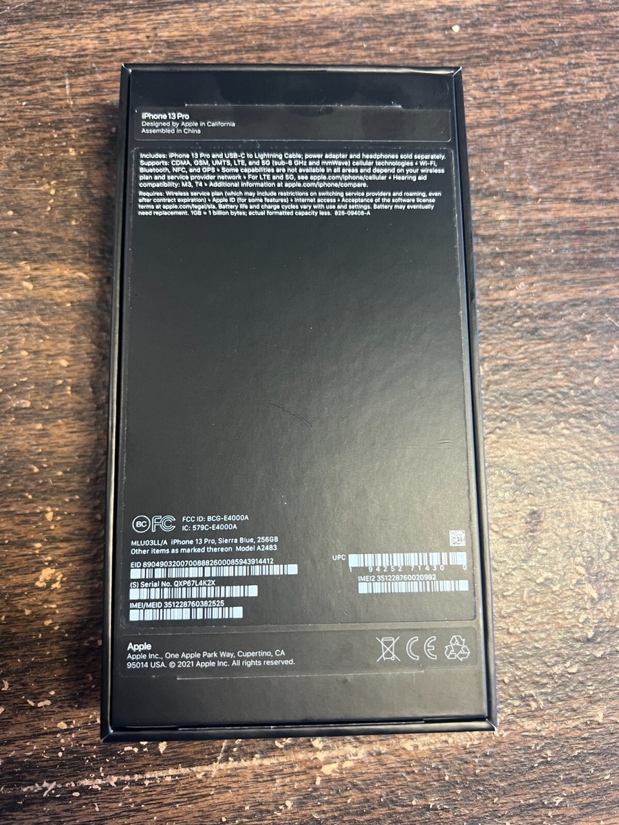EMPTY BOX ONLY - APPLE iPHONE 13 PRO MAX 128GB SIERRA BLUE