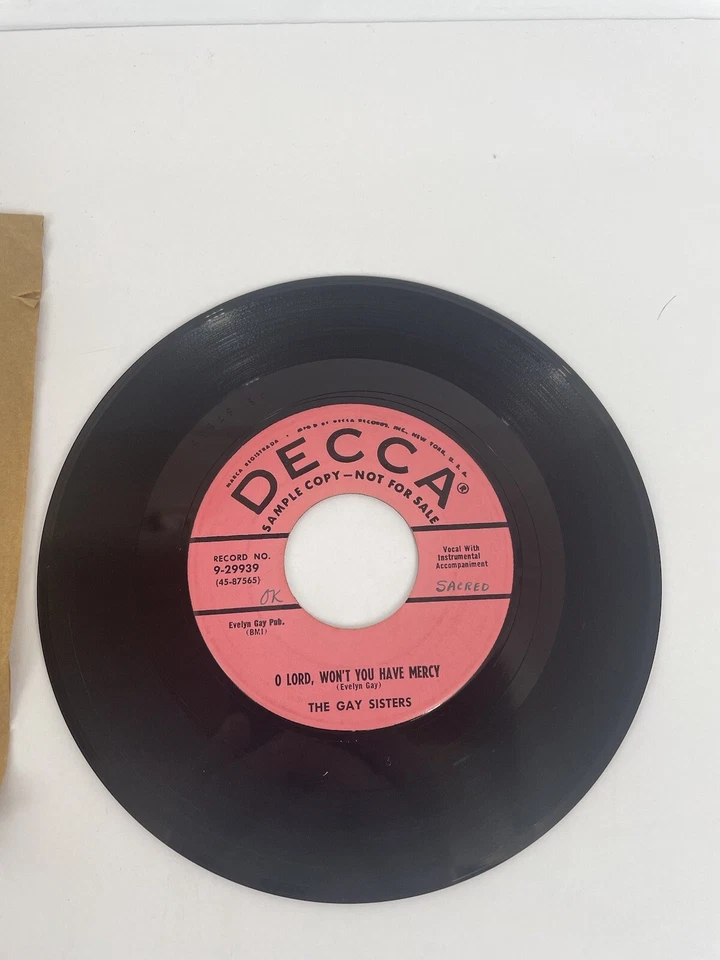 The Gay Sisters Gospel 45 O, Lord Have Mercy, Take The Lord Along With You Foto 4 de 4