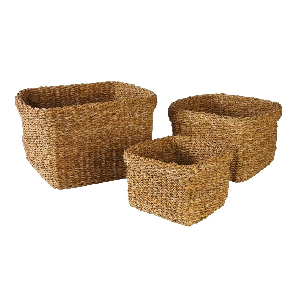 Seagrass Square Décor Baskets Storage Baskets