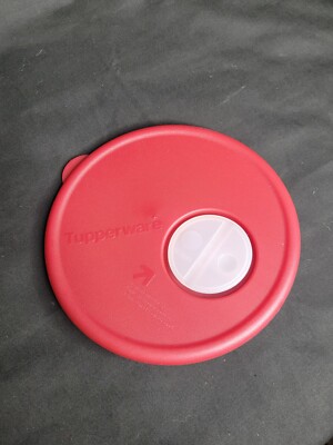 Tupperware Micro Steam  Red White Vented Lid 6  Replacement CrystalWave 4153A